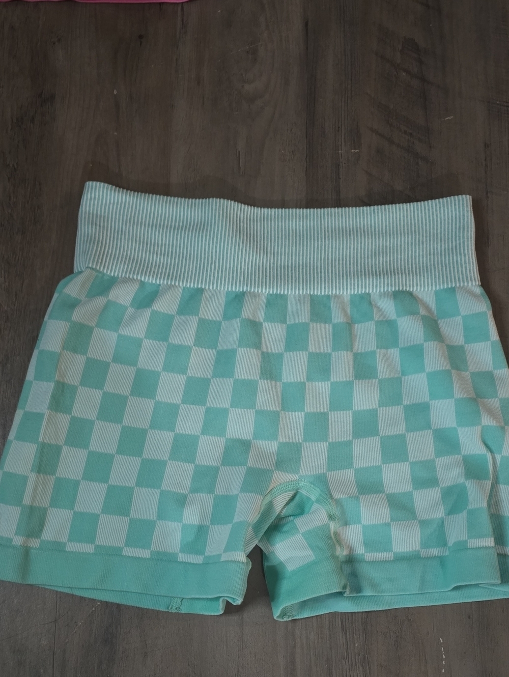 Turquoise checkered Shorts